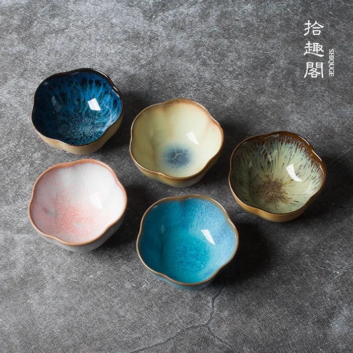 

Jingdezhen ceramic kiln individual sample tea cup single cup Japanese handmade coarse pottery small kung fu tea cups