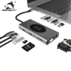 USB-концентратор COOLWOLF 15 в 1, USB C, HDMI,VGA,RJ45, 100WPD,SDTF