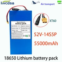 new 52v 14s5p 55000mah 18650 2000w lithium battery with bms used for balance bikes electric bicycles scooters tricycles