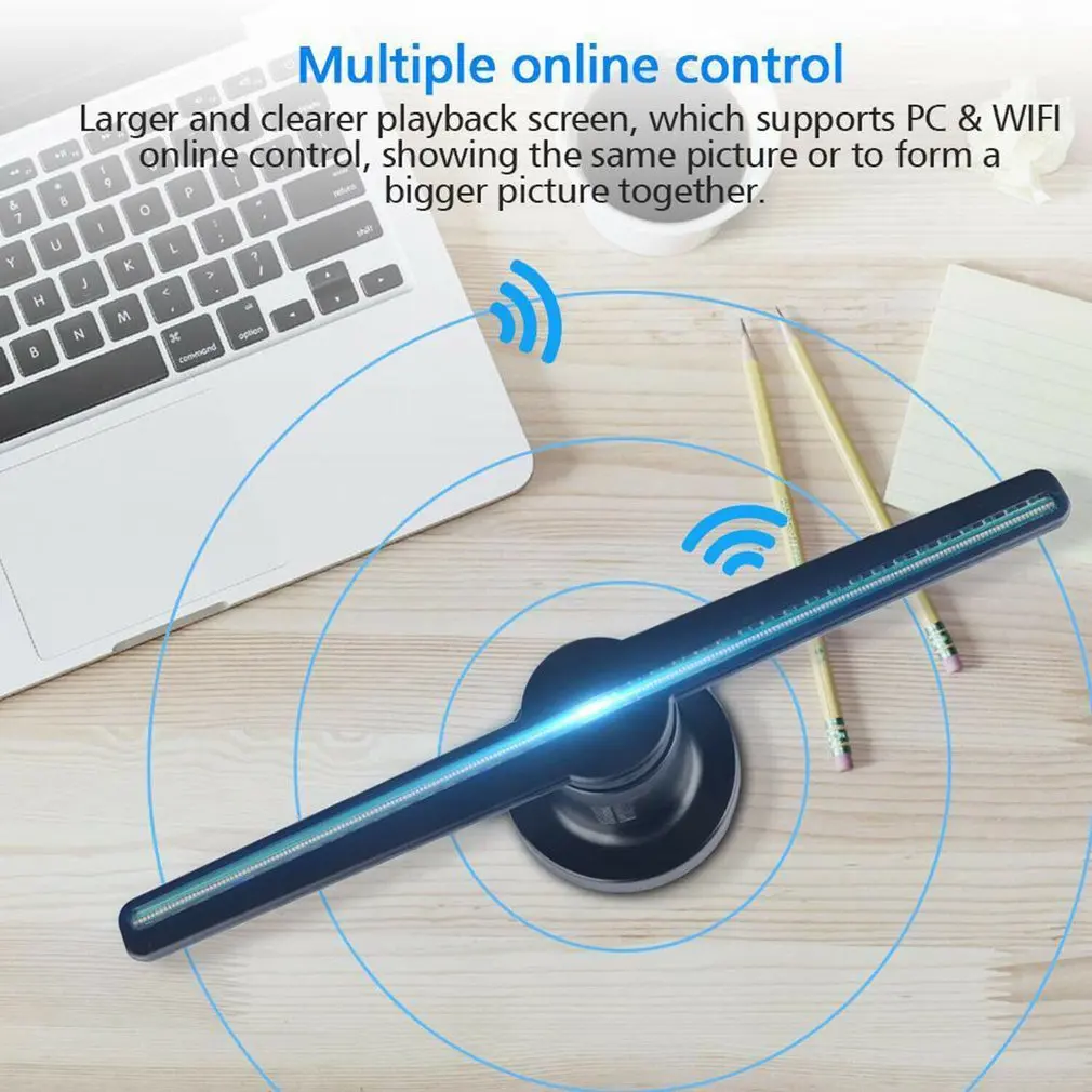 3D светодиодный Wi Fi голографический проектор дисплей веер голограмма рекламная лампа 3d проигрыватель