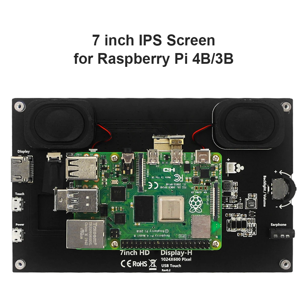 

Комплект модуля сенсорного экрана 7 дюймов IPS 1024x600 HDMI-совместимая плата монитора Замена для Raspberry Pi 4B/3B