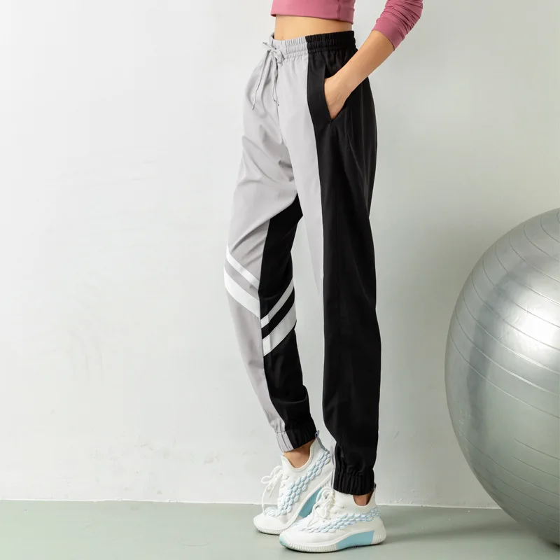 

1 Pcs Pink Black Sports Fitness Pants Women's Running Gym Yoga Clothes Loose Elastic Leisure Training Trousers