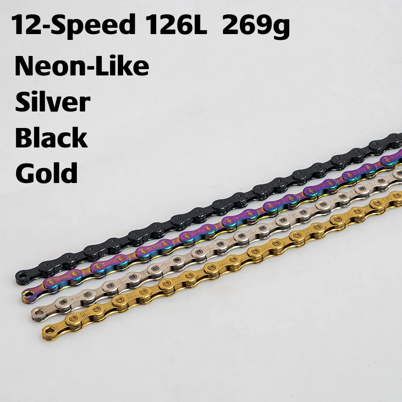 

ZRACE 8/9/10/11/12s Bike Chain Four Color Are Available Silver, Black, Gold,Neon-Like,114/120/126L