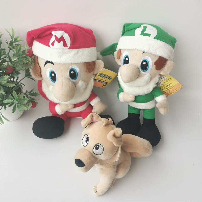 Peluches de Super Mario y Luigi para ni&ntilde;os, peluches cl&aacute;sicos de Santa Claus, regalos de Navidad, novedad-2