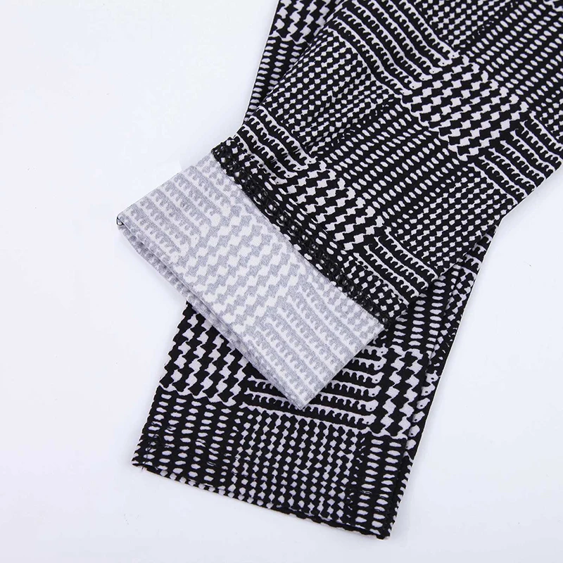 

LJCUIYAO Fashion Push Up Leggings Women Plaid Print Knitted Polyester Workout High Elastic Waist Fitness Pencil S-XXXL Pants