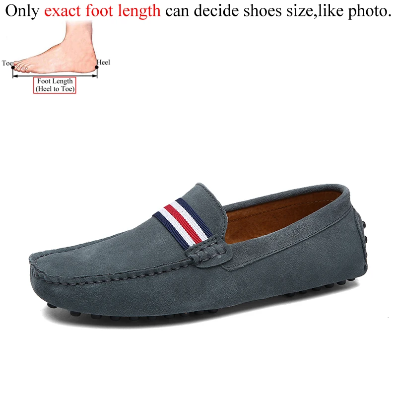 Gray Мужские кожаные лоферы; mocassin homme Mocasines Hombre; мокасины-лодочки; обувь для вождения; замшевые лоферы для мужчин; mokazyny Mocassim Masculino - Цвет: Gray