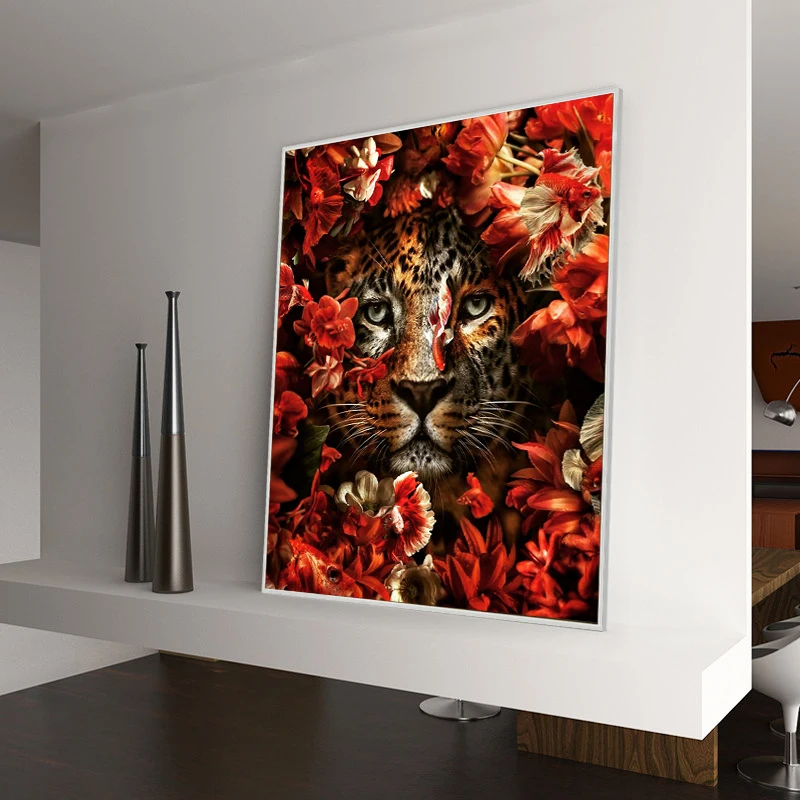 Цифровое искусство цветок животные картина Печать на холсте Абстрактные