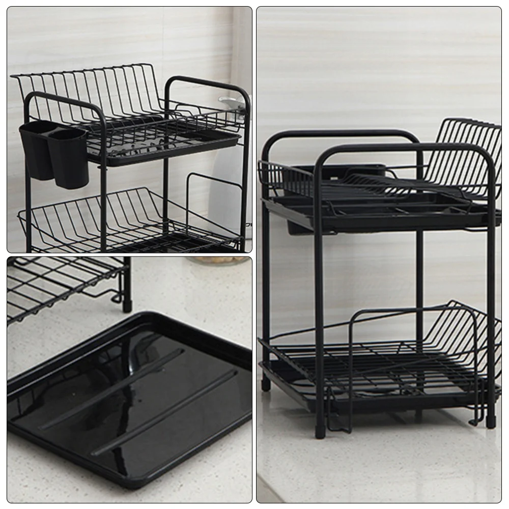 

Bowls Draining Rack Dishes Storage Holder Kitchen Tableware Organizer Metal Rack