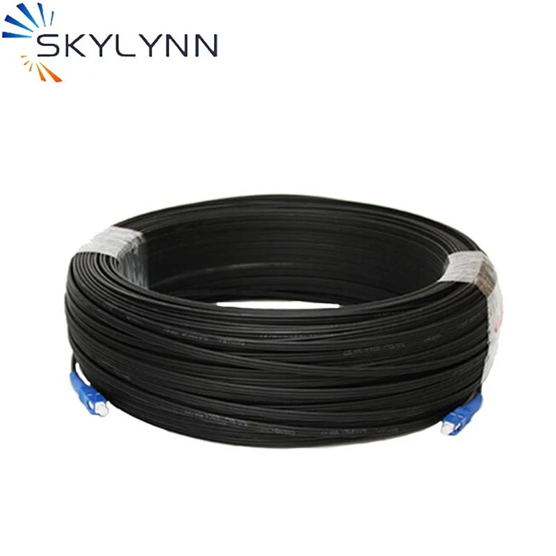 New Arrival SC/UPC-SC/UPC Single Core Single Mode G652D Outdoor Drop Cable Optical Fiber Patch Cord 100 Meter With Steel Wire