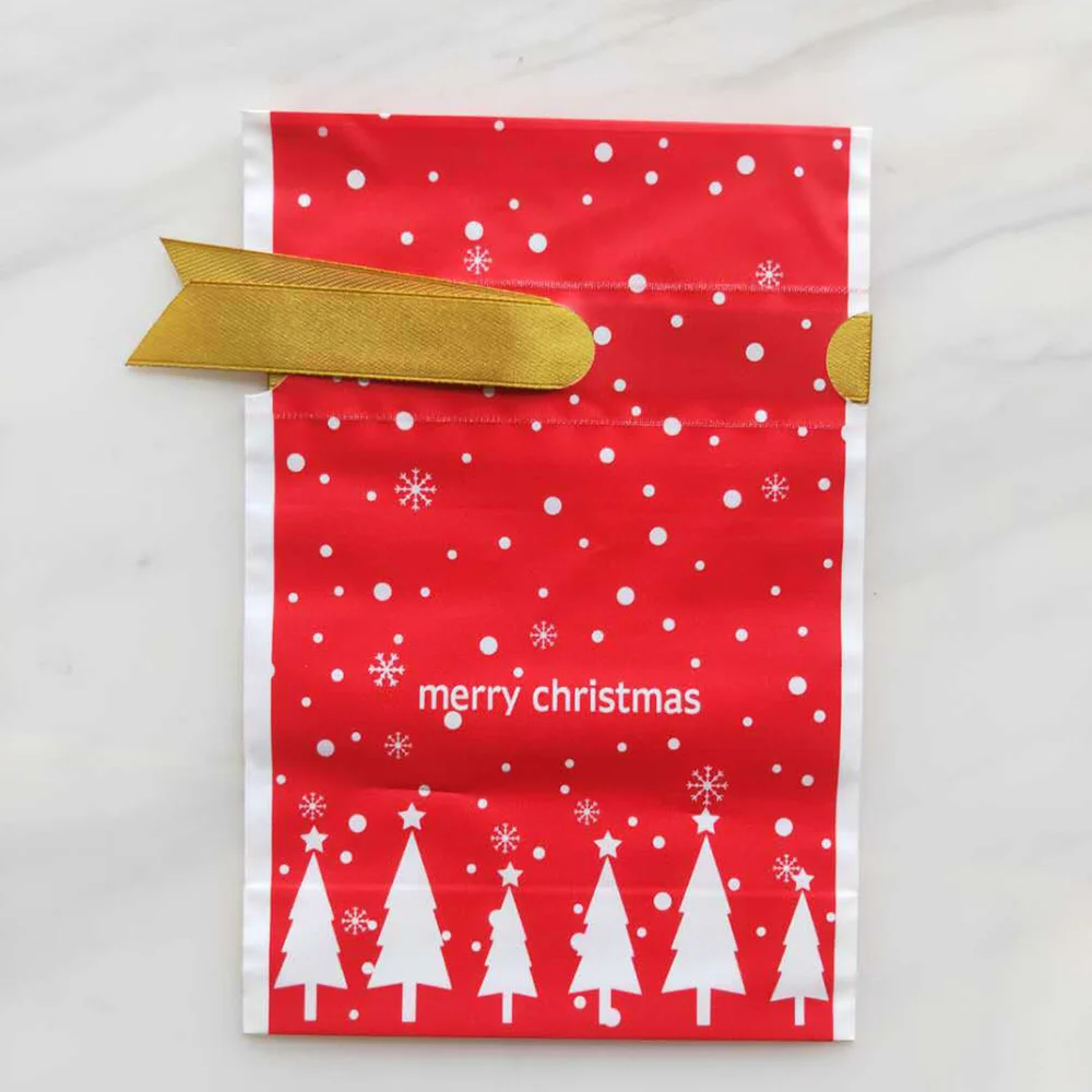 

50 Mixed Styles-Christmas Ribbon Drawstring Bag Home Storage Drawstring Gift Bags Decor Festive Mood Supplies