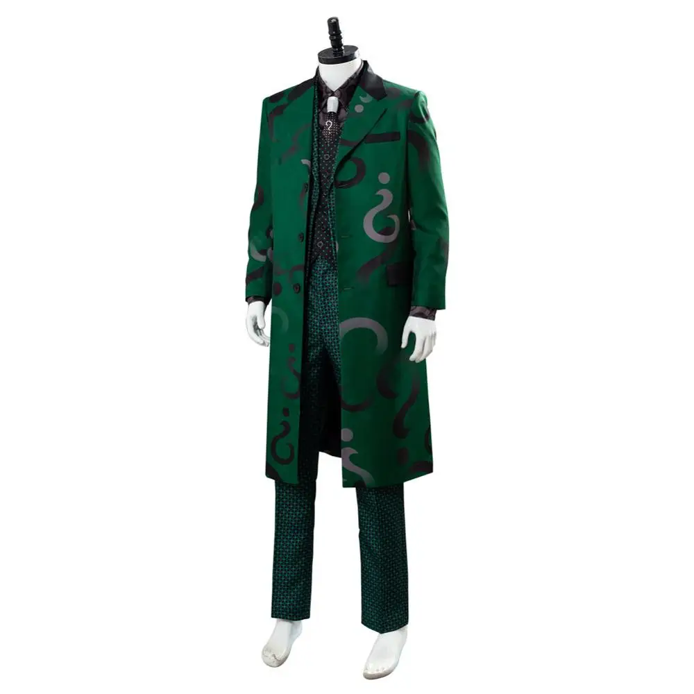 Готэм Сезон 5 Riddler Косплэй Ботинки в стиле Эдвард Нигма костюм пальто зеленый