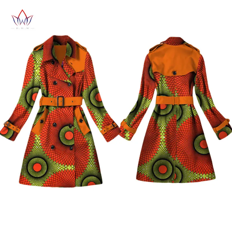 Women African Clothing Dashiki Trench Women Top African Style Long Sleeve Outwear Africa Print Dresses Plus Size 6XL WY2103