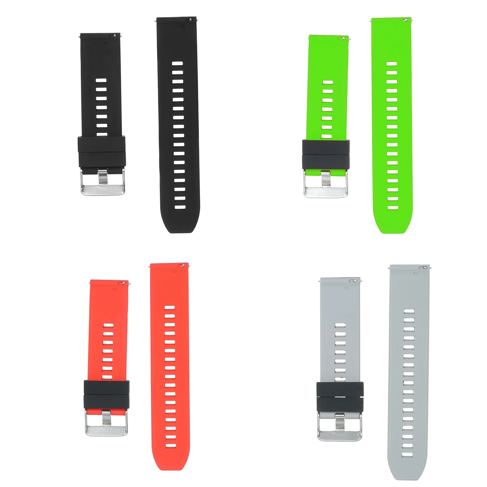 

Watch Band Soft Silicone Quick-Release Strap with Buckle Breathable Watchband Wristband for 20mm/22mm Smart/Traditional Watch