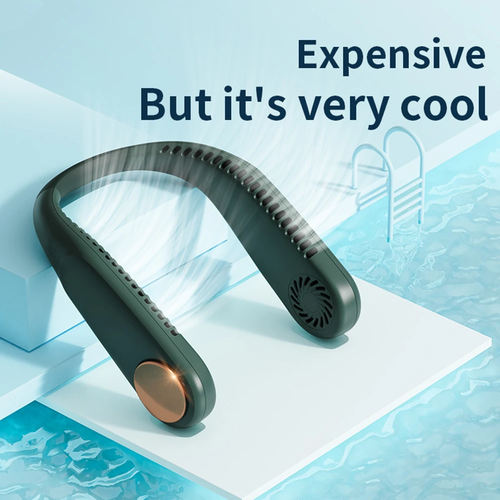 

Mini Neck Fan Portable Bladeless Fan Rechargeable Leafless Hanging Fans Air Cooler Cooling Wearable Neckband Fans