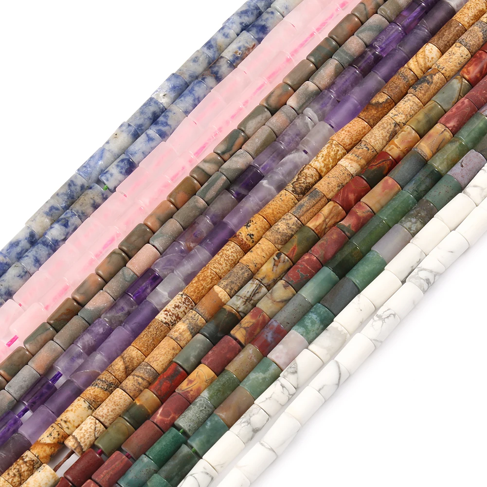 Натуральные матовые камни Howlite Crystal Jaspers агатная трубка колонна свободные бусины