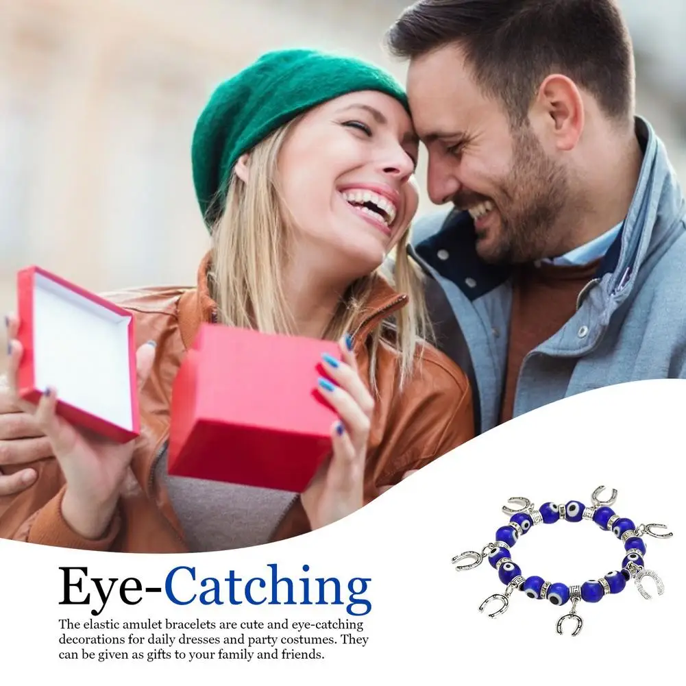 Браслет из бусин ForEvil Eye эластичный стеклянный амулет с драгоценными камнями