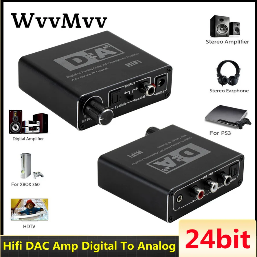 Hi-Fi DAC Amp цифро-аналоговый аудио преобразователь 3 5 мм RCA Усилитель для наушников
