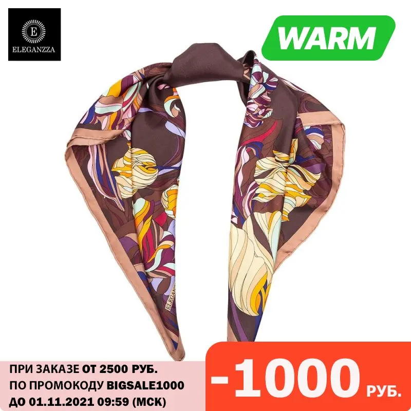 Платок Eleganzza жен. шелк 90х90 E04-7174 | Аксессуары для одежды