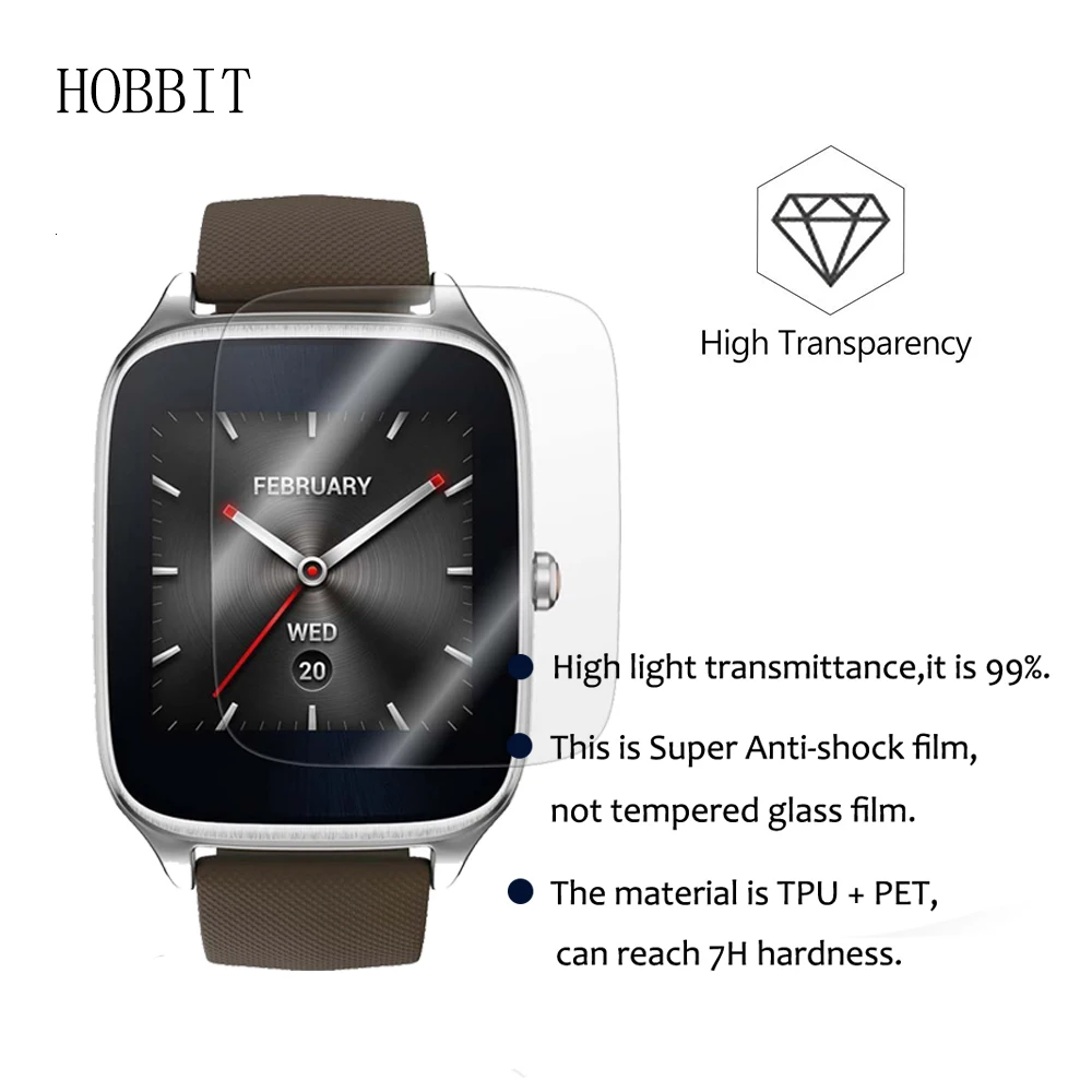 3 упаковки для ASUS ZenWatch 2 W1501Q 1,63 дюймов Анти-шок 7H Нано покрытие пленка взрывозащищенные Смарт-часы, пленка защитная пленка для экрана