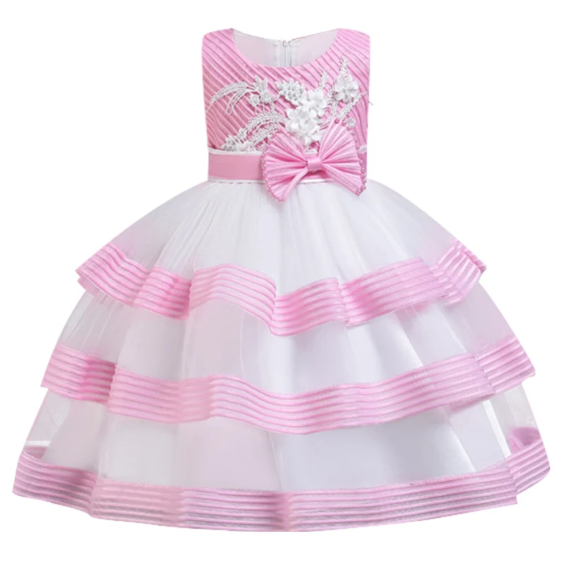 Детское Сетчатое платье с цветами для свадебной вечеринки танцев и выступлений