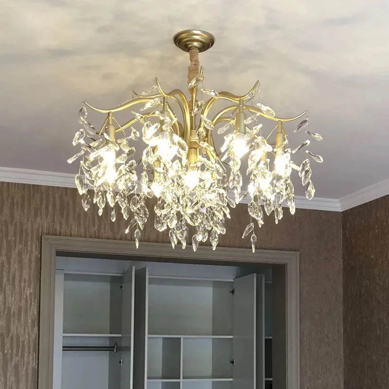 

American modern chandelier lighting in the living room metal crystal girl bedroom hanging lamp for kitchen light fixtures