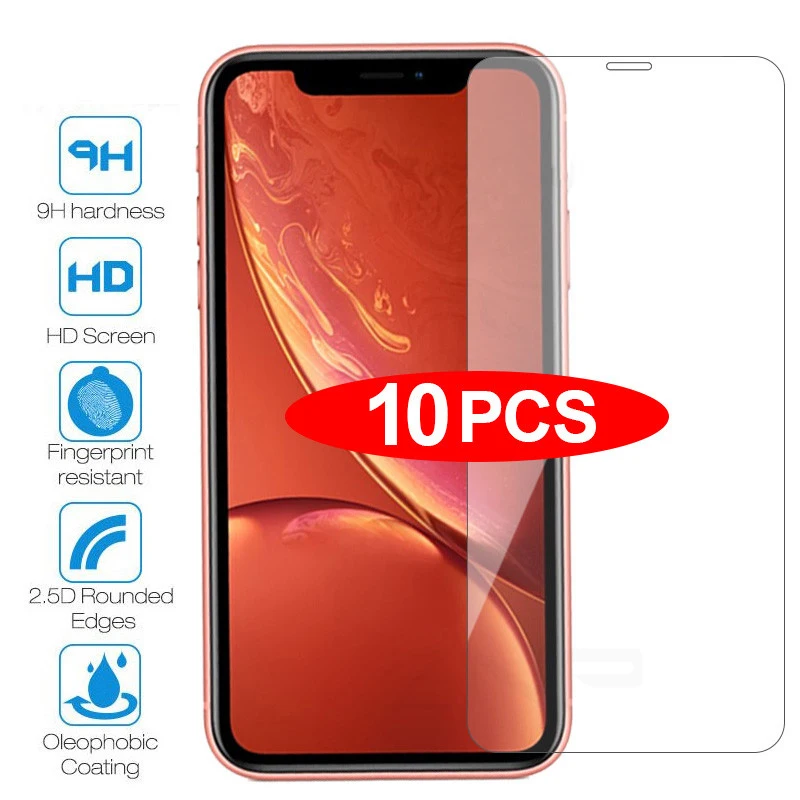 

10Pcs Tempered Glass For iPhone 11Pro Max 6 6s 7 8 Plus 5s SE 2020 Screen Protective Film For iPhone X XS Max XR Glass Protector