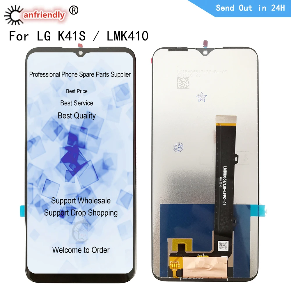 Pantalla LCD IPS K41S de 6,55 "para LG K41S LMK410EMW, Panel t&aacute;ctil de LM-K410EMW, digitalizador de repuesto con montaje de Marco-0