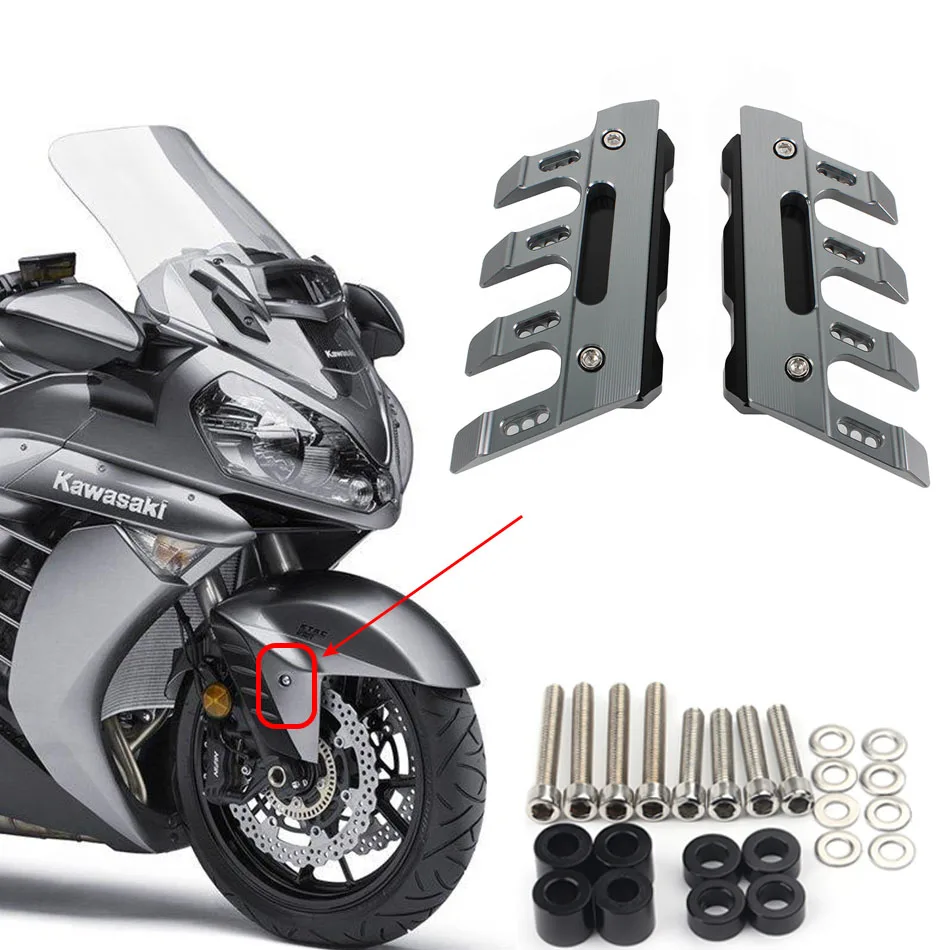 

For KAWASAKI GTR 1400 GTR1400/CONCOURS Motorcycle CNC Accessories Mudguard Side Protection Block Front Fender Anti-Fall Slider
