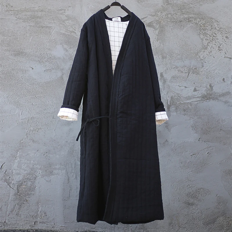 

Johnature Women Cotton Linen Parkas Coats 2020 Winter New Vintage Loose Lace Up Solid Color Large Size Plus Cotton Long Coats
