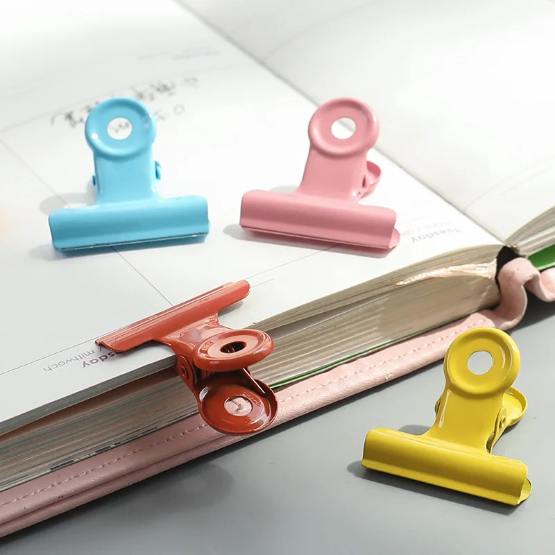 1 шт. разноцветные зажимы круглые металлические для связывания файлов школьные и