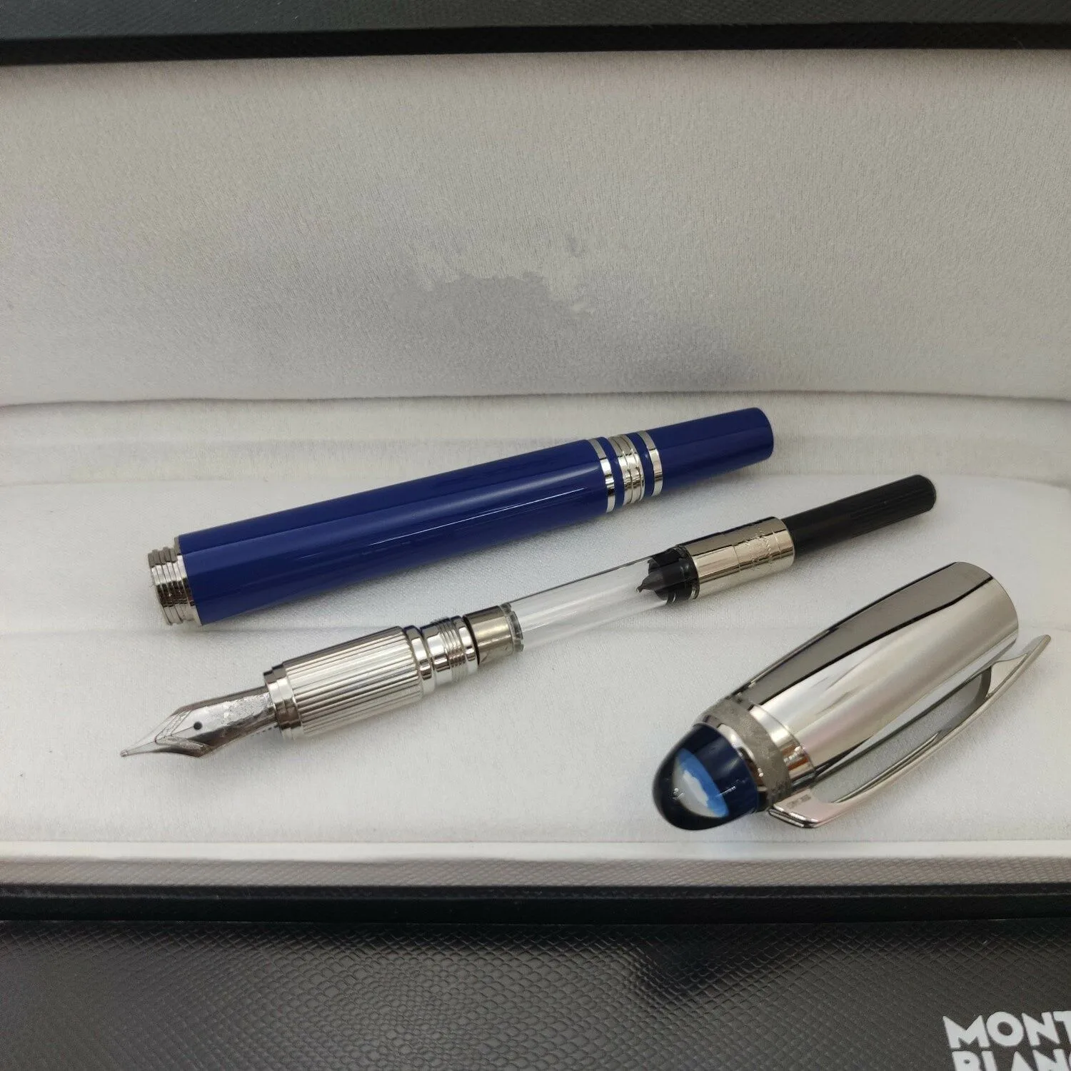 

Top luxury brand business office fountain pen office adult fashion signature pen stainless steel and rein material with box