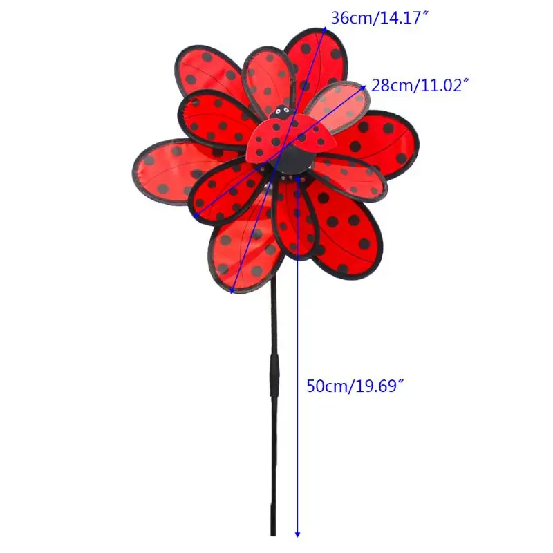 

OOTDTY Kids Double Layer Ladybug Windmill Wind Spinner Pinwheel Home Garden Yard Decoration Outdoor Baby Toys