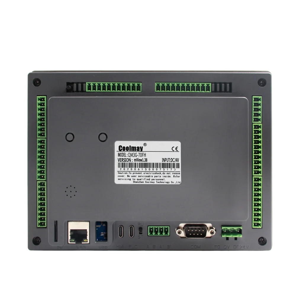 7 дюймовый цветной сенсорный экран 24 релейных выхода modbus rtu hmi plc интегрированный