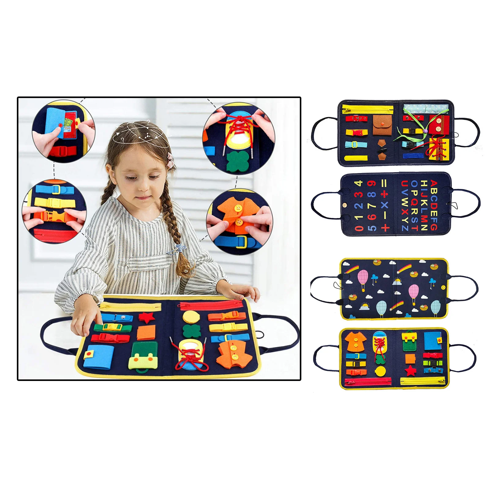 

Toddler Busy Board Basic Skills Fine Motor Montessori Learning Toys Kids Gift