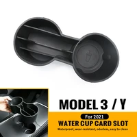 tpeabs water cup holder for tesla model 3 model y 2021 car console cup holder insert singledouble hole holder waterproof