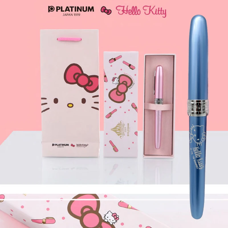 Blue with Ink Bag Хеллокитти Девочка Сердце канцелярский подарок на 100-летие платины в Японии - Цвет: Blue with Ink Bag