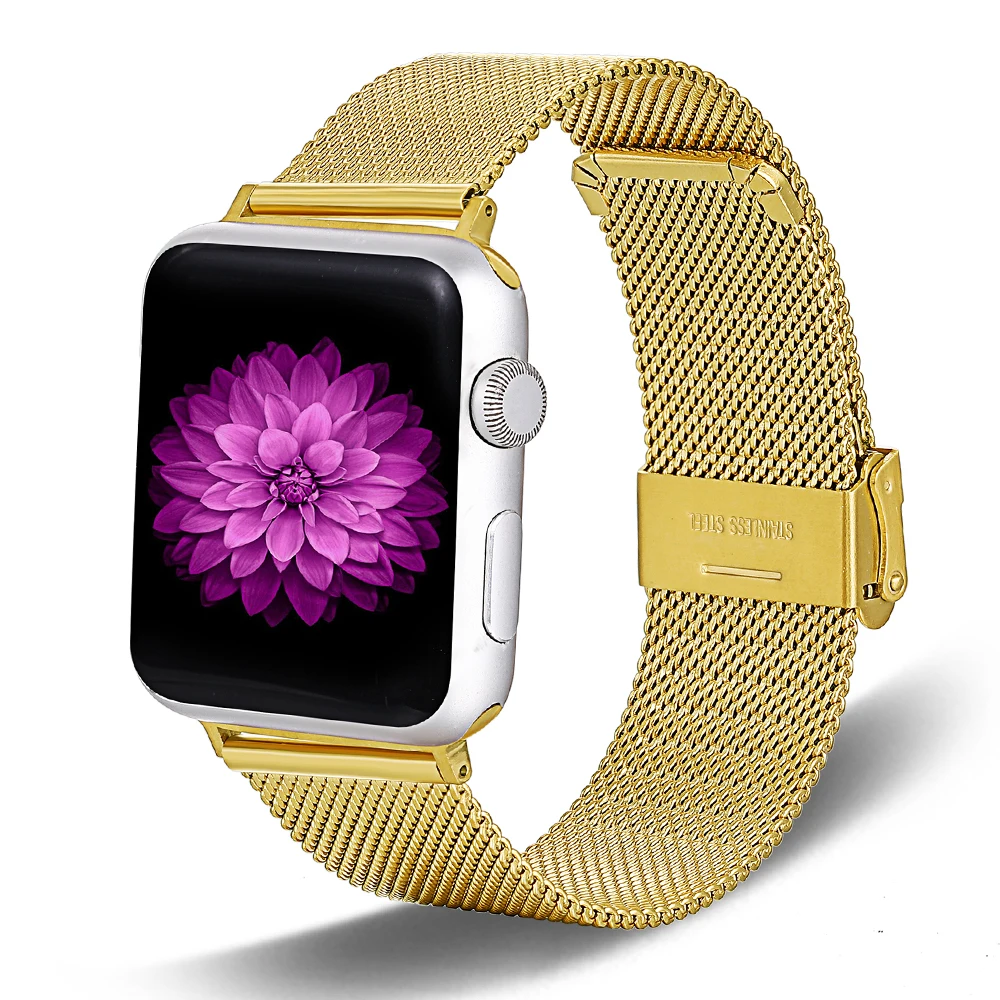 Ремешок из нержавеющей стали для Apple Watch band 38/40 42/44 Milanes металлический ремешок iwatch