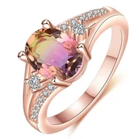 new luxury 4 ct big oval cut aaa zircon ring with micro paved cz ring for women fashion jewelry female rose gold colors rings
