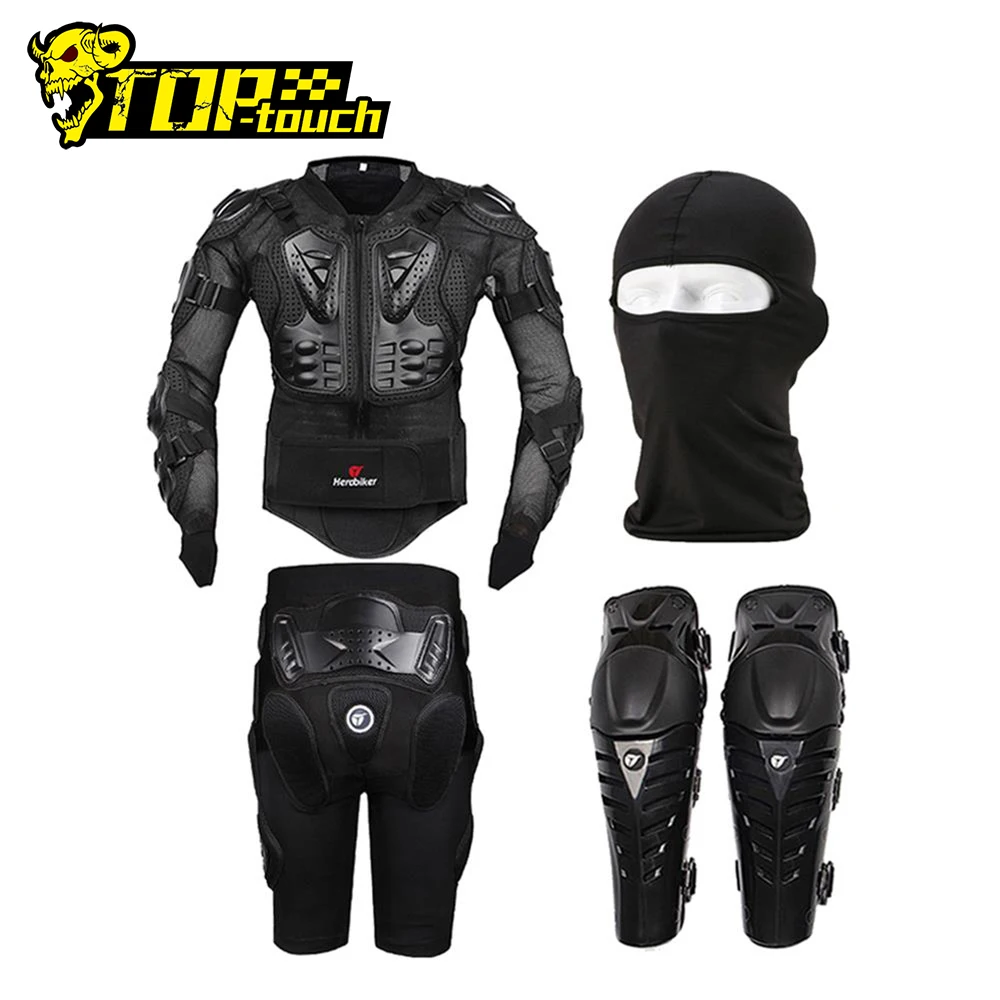 

HEROBIKER Motorcycle Amor Body Protection Motocross Protective Gear Racing Full Body Armor+ Gears Short Pants+ KneePad