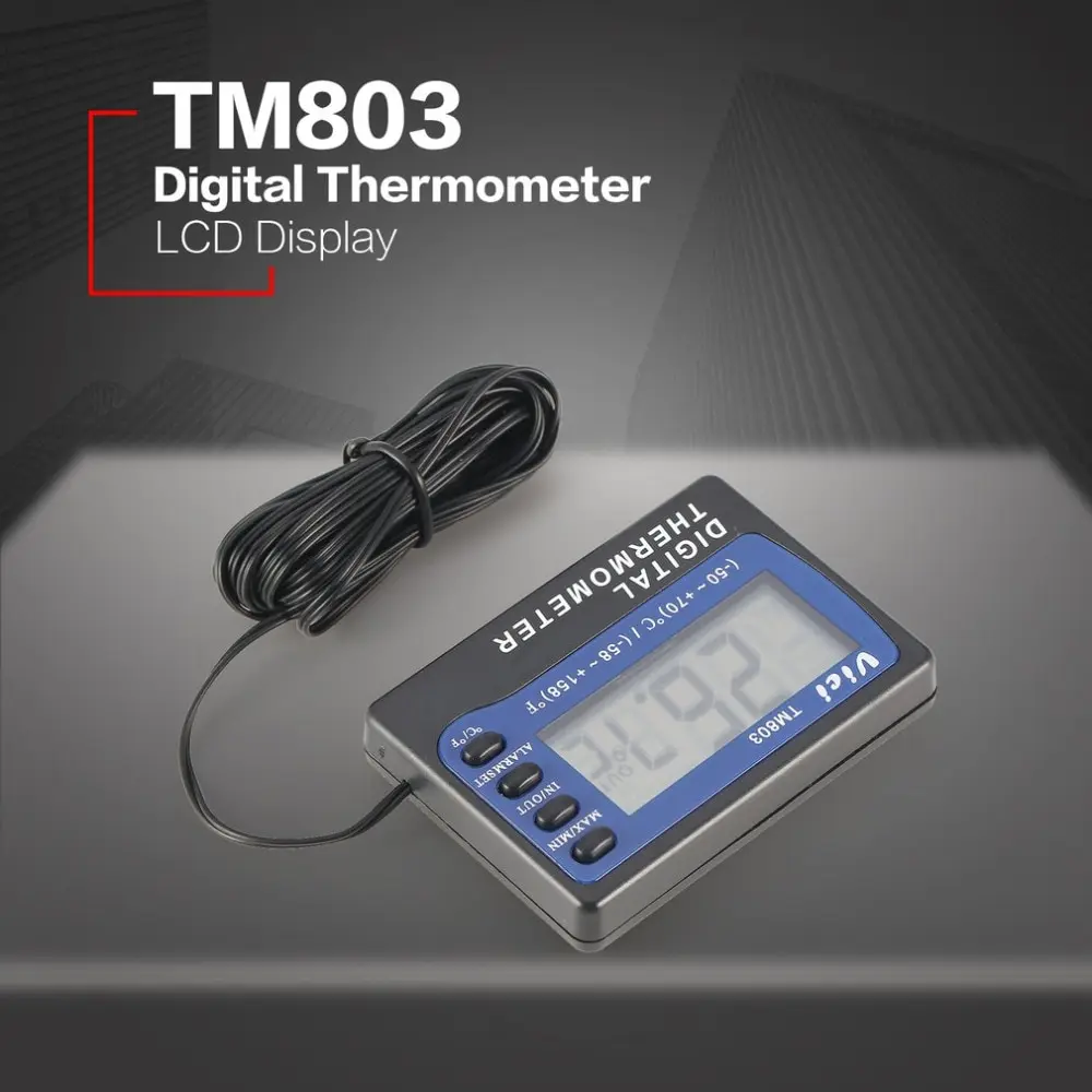 

Термометр TM803 с цифровым ЖК-дисплеем, измеритель температуры в холодильнике, морозилке, аквариуме, аптечке, с сигналом тревоги