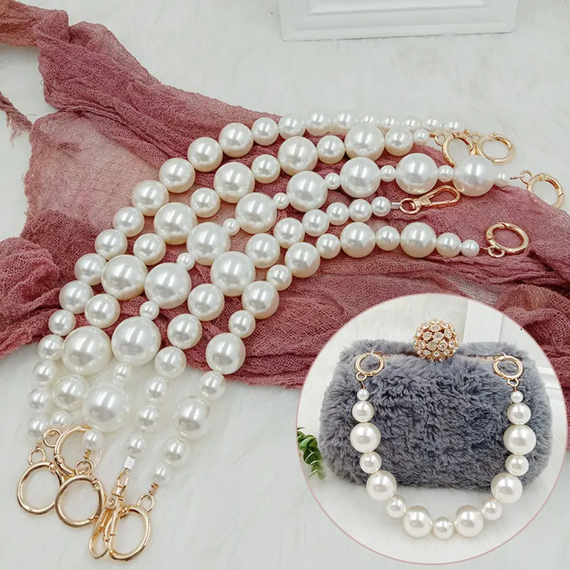 

1 Pc Imitation Pearl Beaded Short Bag Straps Sweet Shoulder Belt Purse Handle DIY Replacement Handbag Strap Bag Accessories New