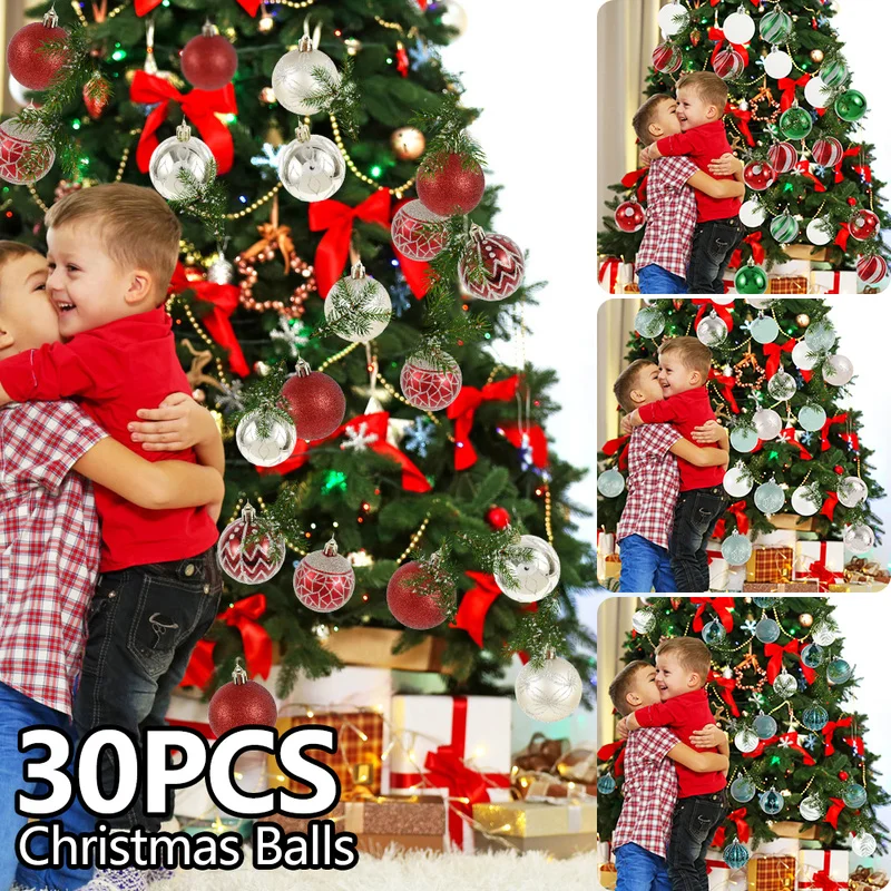 30 шт. Рождественские шары блеск Рождественская елка украшения игрушки