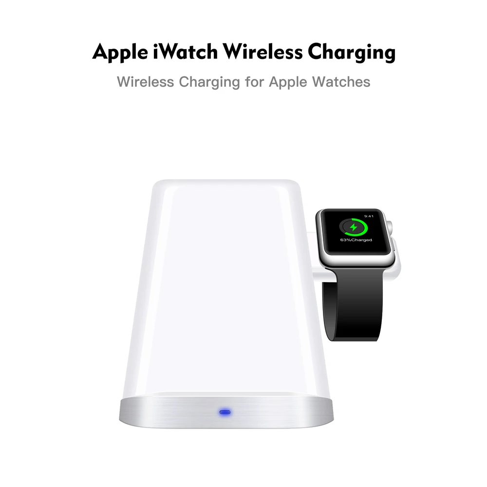 3 в 1 Qi Беспроводная зарядная док-станция для Apple Watch Airpods1 2 iPhone X XS XR Xs Max 8 8P 11 Pro Max, быстрый беспроводной зарядный блок
