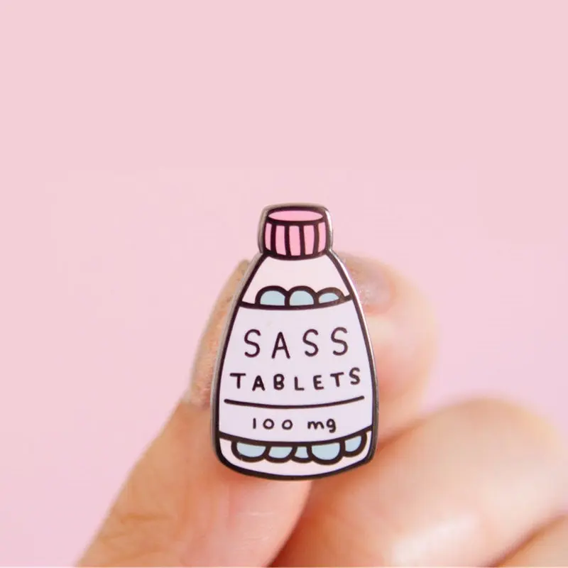 Sass таблетки эмаль Pin Feminist Лацкан подарок девушка мощность Em ing для женщин Забавные