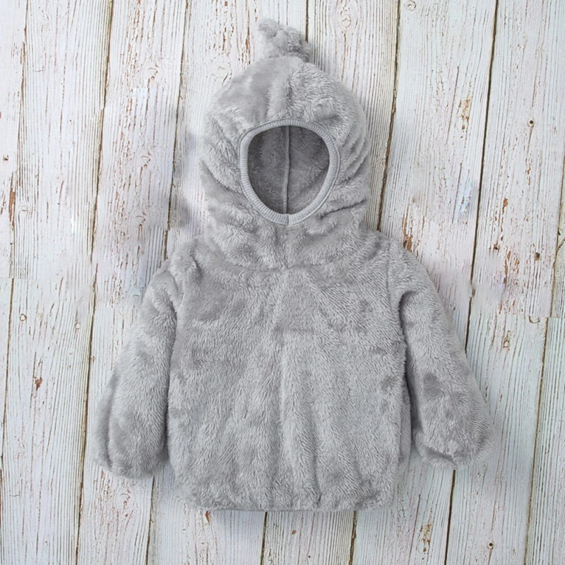 

Toddler Boys Girls Fleece Hoodie Cute Pompom Pullover Hood Thicken Overcoat Winter Infant Newborn Kids Outfits 6M-4Y Fashion