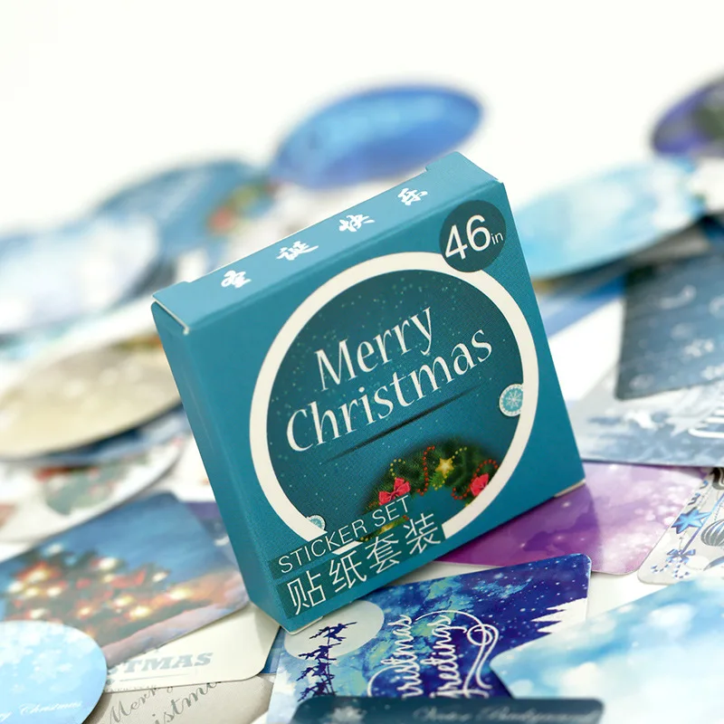 46 шт./компл. рождественские наклейки для ежедневника Скрапбукинг журнал милые