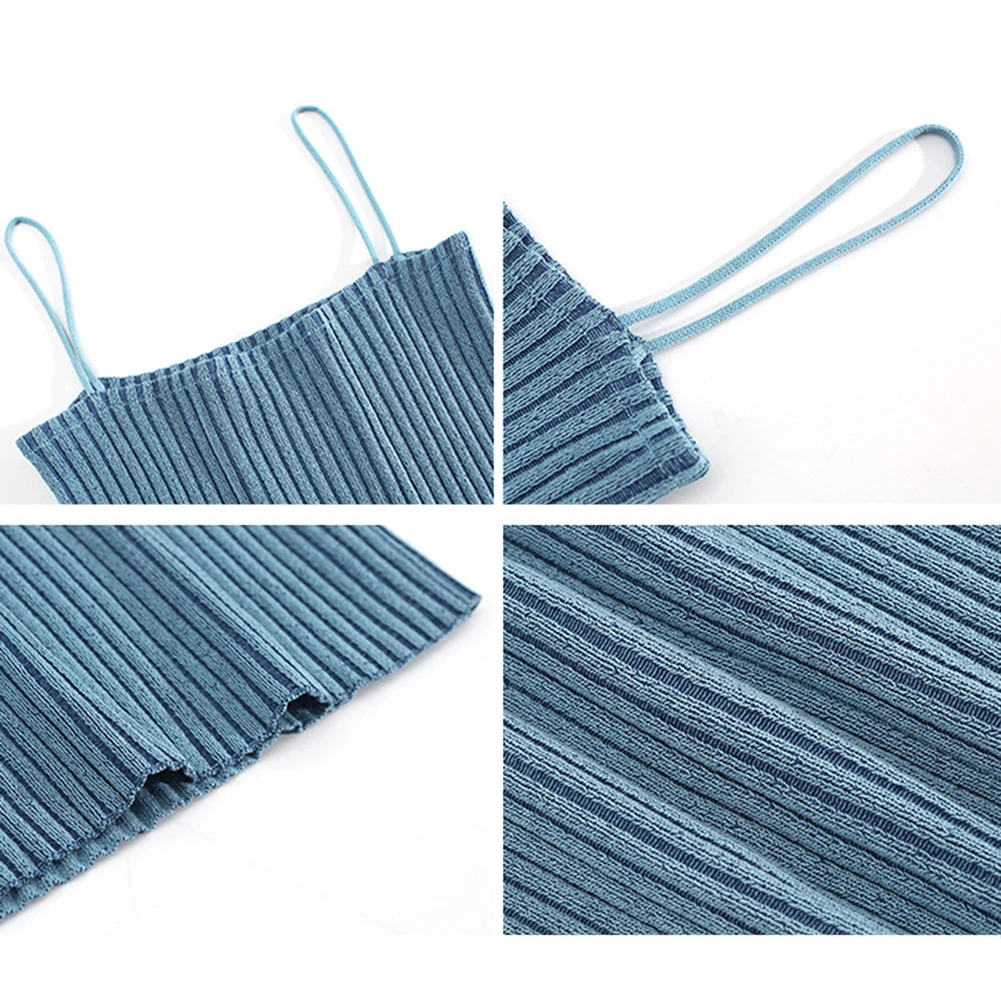 Женский однотонный топ в рубчик без рукавов | Женская одежда