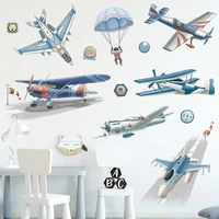 fighter plane wall stickers for kids room nursery wall decoration removable self adhesive airplane wallpaper decals home decor