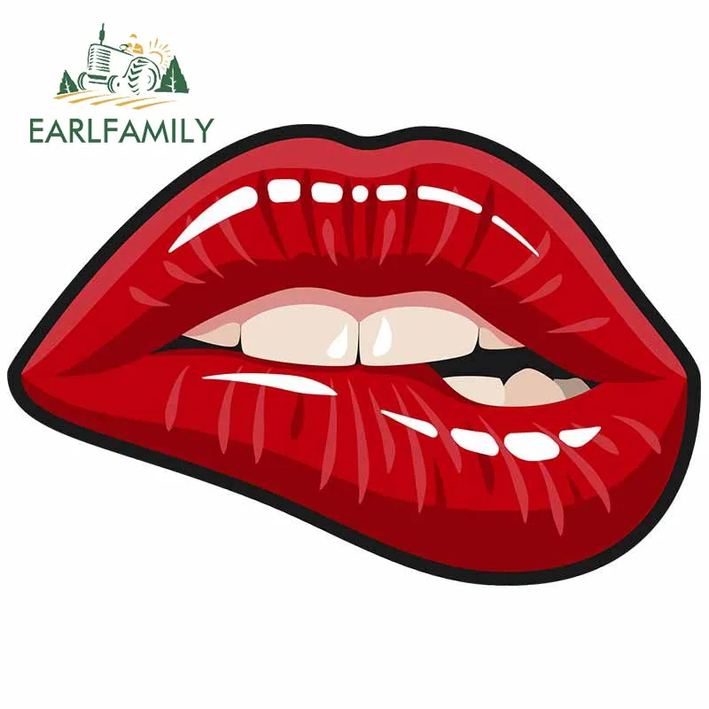 

EARLFAMILY красные губы искушение Автомобильная наклейка украшение окна бампера забавная едящая леденец наклейка Сделай Сам мультяшный Стайлинг автомобиля