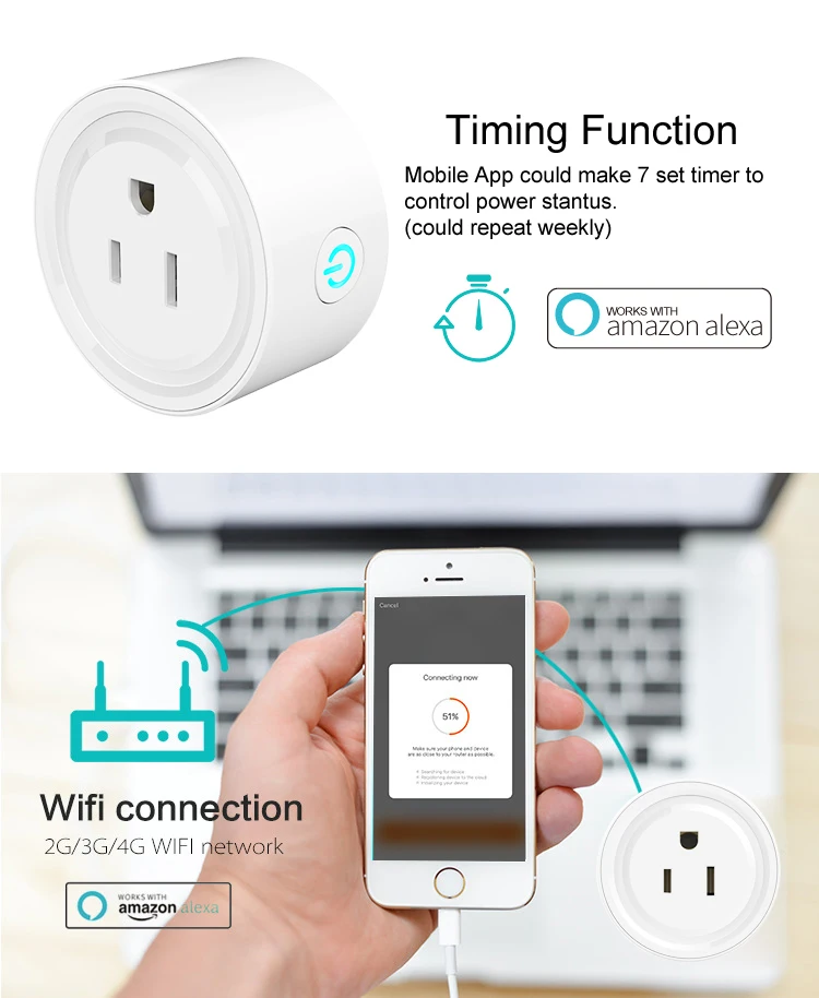 Новинка 2018 умная розетка с Wi-Fi американская вилка мобильное приложение